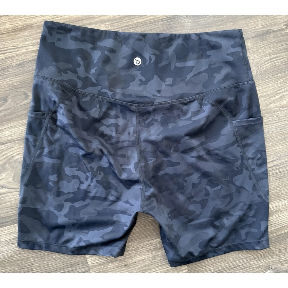 Biker Shorts Large Sporty Gym Wear Clean Girl Yoga Pilates Training Workout Camo - Picture 2 of 7